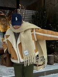 Women Fur Shearling Coat Suit Collar Thick Warm Fluffy Fur Natural Leather Outerwear Winter  Fur Jacket