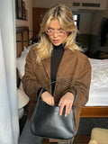 2024 Fashion Brown Lapel With Pocket Women's Jacket Single Breasted Long Sleeved Vintage Coat Autumn Female New Street Outerwear