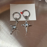 DERMEARNE Punk Style Dangle Earrings Unique Detachable Star Heart Drop Earrings Statement Jewelry Fashion Simple Hoop Earrings