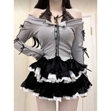 Two Piece Set Women Outfit New in Matching Sets 2 Piece Long Sleeve Top Skirt Set Spring Clothes for Women 2024 Birthday Party