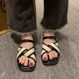 French fairy style flat sandals for women wear ambient Roman sandals