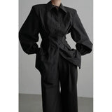 Black Long Sleeve Shirt Women Korean Fashion Spring Tunic Harajuku Luxury Blouse Female Aesthetic Office Ladies Clothes