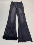 Harajuku Denim Trousers Y2k Trashy 2000s Clothes Women's Blue Flare Jeans Baggy Vintage 90s Aesthetic Low Waist Cowboy Pants