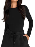 Basic Long Sleeves Tops for Women Y2K Sexy Tight Crewneck Tee Shirts Clean Girl Aesthetic Clothes Going Out Crop Top