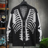 Wholesale Men'S Sweaters Knitted Jacquard Pattern Plus Size Loose Winter Top Halloween Knitted Cardigan