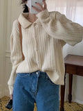 Elegant Vintage Sweater Jacket Women Winter Casual Single-breasted Knit Cardigan Coat Female Korean Fashion Warm Loose Tops