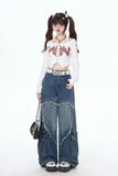 American Love Design Cargo Pants Women High Street All-match Popular Pants for Women New Summer 2024 Vintage Jeans Y2k