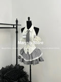 Summer Japanese Sweet Preppy Style Skirt Suits Women Slim Hot Girls Y2k Crop Tops + High Waist Elastic Mini Skirt 2 Piece Set