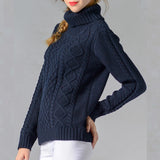 Women Sweater Turtleneck Ribbed Pullover Autumn Winter Clothing Long Sleeve Warm Knit Fashion Casual 2024 Top