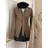 Office Striped Shirt with Ties Korean Style Old Money Minimalist Elegant Youthful Woman Blouse Long Sleeve Autumn Clothes