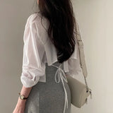Y2k White Chiffon Short Women Cardigan Sun Protection Shirts Early Spring High Sense Outdoor Sexy Desire Shirt Top Outerwear