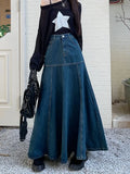 Long High Waist Versatile Fishtail Denim Skirt Woman