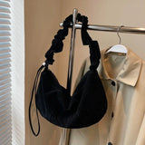 Thread Type Large Capacity Hobos Bags Solid Sewing Soft 2024 Hot Sale Bags for Women Zipper Nylon Versatile Crossbody Bags