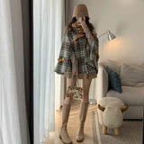 2024 Winter New Coat Retro Loose Coat Medium Long Fashion Slimming Women Jacket woolen cape jacket