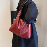 Soft PU Leather Shoulder Bag for Women Versatile Totes All-match Commuter Underarm Bags with Clutch Purse Large Capacity Handbag