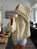 Dermearne 2024 Autumn Winter Oversize Knit Pullover Women Casual Lazy Round Neck Kintted Solid Sweater Female Loose Sleeves Knitwear Lady