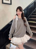 Korean Style Patchwork Mini Dress Long Sleeve Sweatshirts Dress Women 2000s Aesthetic Frocks Party Gyaru Coquette Y2k Streetwear