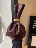 Dermearne Personalized Soft Leather Clutch Bag Luxury Designer Women Pleated Mini Bucket Pouch Temperament Side Zipper Party Evening Bags