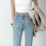 Women Flared Jeans Loose Denim Pants Bottom Straight High Waist Stretch Urban Female Flare Trouser Fashion  6 Color