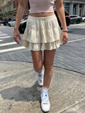 Sweet Floral Print Mini Bud Skirt for Woman Eleastic High Waist A-line Short Faldas Summer Casual Cute Preppy Style Skirts
