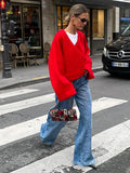 Vintage Knitted Woolen Jackets Women Casual V-neck Long Sleeve Female Short Coats 2024 Autumn Winter Fashion New Lady Outwears