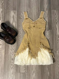 Summer Y2k Women's Elegant Dresses Harajuku Korean Party Clothing 2 Piece Sets Hottie Fashion Cowboy Tank Top Short Dresses Suit