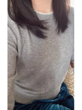 Round neck pure cashmere sweater women's autumn and winter pullover loose large size wool bottom sweater knit sweater