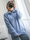 Zipper Fashion Women Sweaters Solid Loose Knitted Long Sleeve Women's Sweater Warm Autumn/Winter Oversized Sweater Women