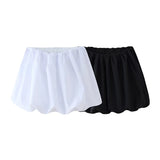 Willshela Women Fashion Solid Pleated Mini Skirt Vintage High Elastic Waist Female Chic Lady Skirts