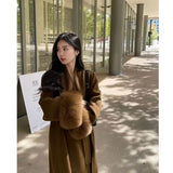 2024 Autumn/winter New Style Woolen Coat Women's Mid-length Casacas Para Mujer Invierno Elegant Winter Jacket Women