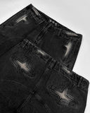 Dermearne High Waisted Jeans Woman Street Fashion Vintage Patch Baggy Jeans Women Clothing Casual Wide Leg Women Jeans Pants