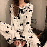 Dermearne Square Collar Women Pajamas Set Winter Sleepwear Fleece Velvet 2 Piece Pant Home Suit Fluffy Korean Solid Piiama Warm Night Wear
