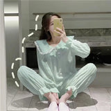 Dermearne Square Collar Women Pajamas Set Winter Sleepwear Fleece Velvet 2 Piece Pant Home Suit Fluffy Korean Solid Piiama Warm Night Wear