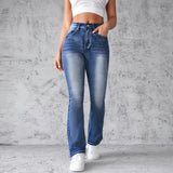 DERMEARNE Straight Denim High Waist Pants Women Ankle Length Solid Jean Washed Zipper Fly Basics Vintage Loose Fit Pockets 2024 Summer