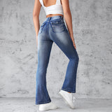 DERMEARNE Straight Denim High Waist Pants Women Ankle Length Solid Jean Washed Zipper Fly Basics Vintage Loose Fit Pockets 2024 Summer
