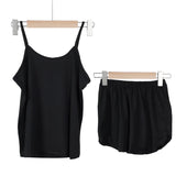 DERMEARNE Summer Pajamas Set for Women Sexy Home Clothes SleepwearTank Top Suits with Shorts Cute Underwear Soft Nightwear Sleeveless
