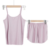 DERMEARNE Summer Pajamas Set for Women Sexy Home Clothes SleepwearTank Top Suits with Shorts Cute Underwear Soft Nightwear Sleeveless