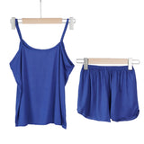 DERMEARNE Summer Pajamas Set for Women Sexy Home Clothes SleepwearTank Top Suits with Shorts Cute Underwear Soft Nightwear Sleeveless