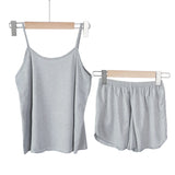 DERMEARNE Summer Pajamas Set for Women Sexy Home Clothes SleepwearTank Top Suits with Shorts Cute Underwear Soft Nightwear Sleeveless