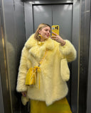 DERMEARNE TARUXY 2025 Winter Imitation Fox Fur Mid-length Coat For Women Fashion Artificial Lapel Thicken Streetwear Faux Fur Jacket Lady