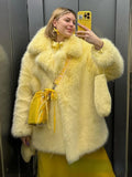 DERMEARNE TARUXY 2025 Winter Imitation Fox Fur Mid-length Coat For Women Fashion Artificial Lapel Thicken Streetwear Faux Fur Jacket Lady