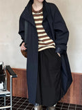 DERMEARNE Fashion Trench Coat European Style Stand Up Collar Single Breasted Loose Long Casual Jacket Women 2024 Spring Autumn 3C1165