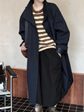DERMEARNE Fashion Trench Coat European Style Stand Up Collar Single Breasted Loose Long Casual Jacket Women 2024 Spring Autumn 3C1165