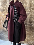 DERMEARNE Fashion Trench Coat European Style Stand Up Collar Single Breasted Loose Long Casual Jacket Women 2024 Spring Autumn 3C1165