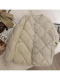 DERMEARNE Vintage Cropped Quilted Jacket Women Old Money Fashion Winter Warm Lightweight Padded Jackets Chic Elegant Korean Style