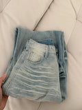 DERMEARNE WCFCX STUDIO Women Jeans American Retro Street Style Jeans High Waist Jeans Loose Wide-Leg Pants Fashion Chic Design Jeans