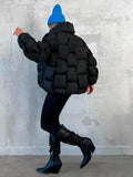 DERMEARNE Winter Jackets for Women 2024 Thick Warm Loose Fashion Quilted Jacket Female Interchange High Street Green Baggy Puffer Coat
