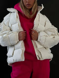 DERMEARNE Winter Jackets for Women 2024 Thick Warm Loose Fashion Quilted Jacket Female Interchange High Street Green Baggy Puffer Coat