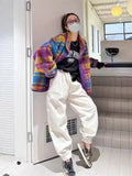 DERMEARNE Women Coat Polar Fleece Plaid Autumn Winter Fashion Thick Vintage Casual Women Jacket Euro-America Style