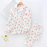 Dermearne Women Sleepwear Sexy White Fashionable Long Sleeved Pants and Pajamas Two-piece Wholesale Women's Home Clothing Pijama